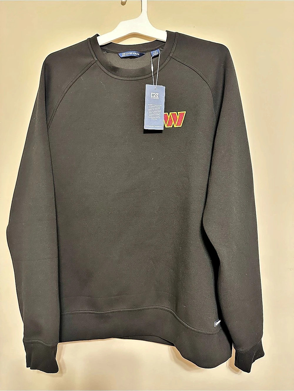 Cutter & Buck Washington Commanders Roam Recycled Raglan Pullover Sweatshirt